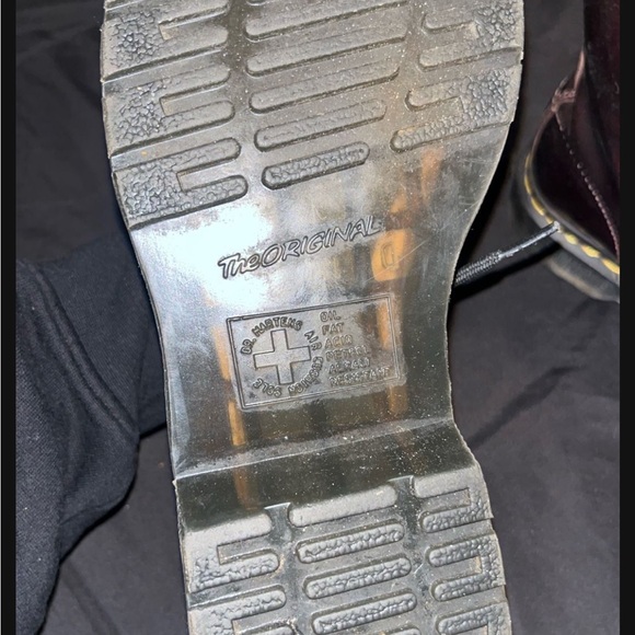 Dr. Martens Burgundy Leather Boots - Picture 3 of 4